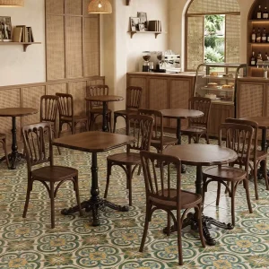 Nanyang Style Solid Wood Tables & Chairs Commercial Furniture for Dessert Shops and Coffee Cafes