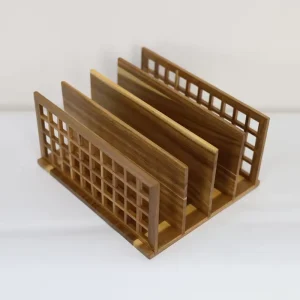 Natural Bamboo Wooden Desk Mail Book Storage Organizer Detachable Office Tabletop Magazine Rack Books Letter Support Holder