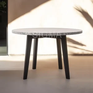 Natural Finish Aluminum Outdoor Dining Table for Backyard Patio Terrace and Restaurant