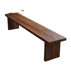 Natural Log Texture Double Solid Wood Bench Thick Square Feet Home Restaurant Entrance Minimalist Long Bench