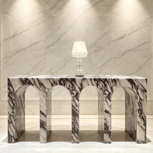 Natural Marble Calacatta Viola Foyer Console Table Polished Matte Porch Hallway Corner Stone Entry Table for Home Hotel