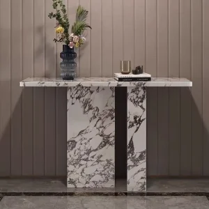 Natural Marble Modern Simple Calacatta Viola Console Table for Villa Hotel Entrance Waterproof Anti Fouling Home Furniture