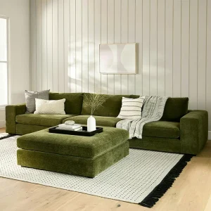 Natural Style Teak Wood Sofa Indoor Living Bedroom Furniture Fabric Sponge Sectional Sofa Set with Soft Cushions