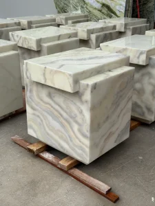Natural White Agate Stone Table Leg Side Table Suitable for Hotel Lobby Living Room Sofa Bedside Cabinet