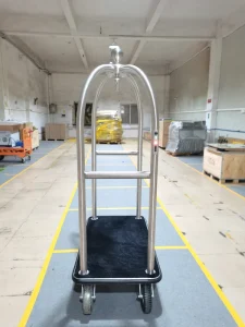 Nenkeen Heavy Duty Electric Luggage Cart Battery Powered 300KG Capacity Steel Construction 4 Swivel Casters Hotel Trolley