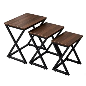 Nest Coffee Side Tables for Living Room Small Corner Sofa Center Walnut End Nesting Coffee Table Set of 3 Luxury