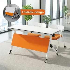 Nesting Conference Table Foldable Training Meeting Table Office Desk with Casters Modular Home Office Mesa Plegable