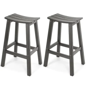 Never Rot or Fade Low Maintenance Grey All Weather Bar Stools Set Outdoor Barstools HIPS Furniture for Bar