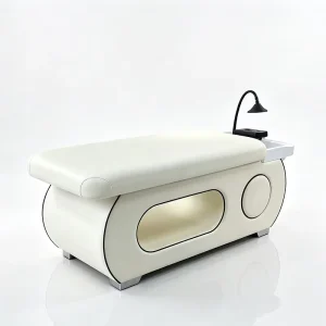 New Arrival Barbershop Lay Down Washing Bed Modern Luxury White Head Therapy Shampoo Bed with Water Circulation and Steamer
