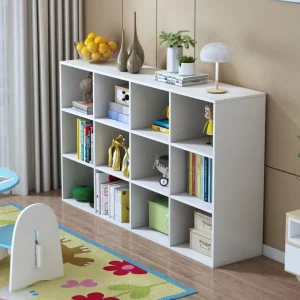 New Arrival Economical Durable Modern Wooden Panel Bookshelf Storage Unit with Back for Home Furniture and Supermarket Use
