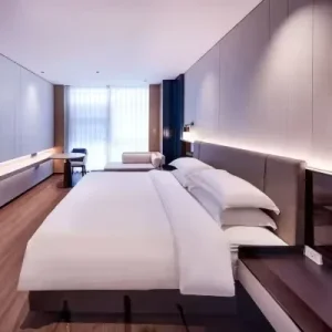 New Arrival Luxury Modern Solid Wood Panel Mosquito Net Frame Custom Villa Hotel Bedroom Furniture Set