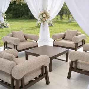 New Arrival U Shape Comfortable Velvet Luxury Solid Wood Frame Wedding Single Seater Event Sofa