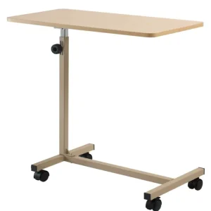 New Brown Bed Table Metal Hospital Bed Table Hospital Height Adjustable Patient Food Table