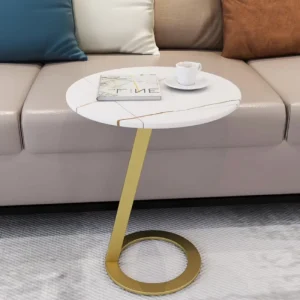 New Chinese Style Multi functional Coffee Table with Metal Frame and Stone Top for Living Room & Bedroom