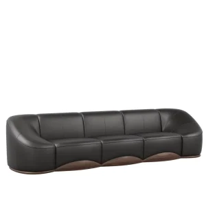 New Chinese Style Solid Wood Leather Sofa High End Living Room Furniture Hotel Lobby Sofa Set Daily of Furniture