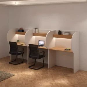 New Customizable Modern Wooden Library Computer Desks with Durable Desktop Bookshelves Save Space and Assemble Reading