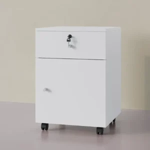 New Customized Dimensions Wooden Modern Mobile Pedestal File Cabinet with Top Seat Cushion 4 Drawers Space Saving Home Office