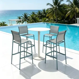 New Design Bars Modern Restaurant Metal High Table Bar Chair Stools Set