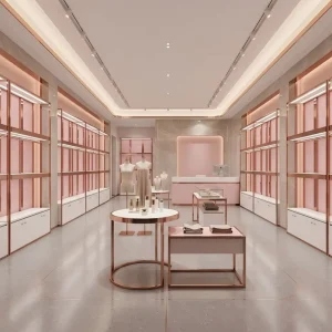 New Design Clothing Display Cabinets & Shelving Units Custom Apparel Showcase Fixtures for Fashion Retail Stores and Boutiques