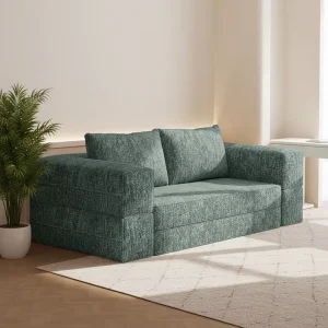 New Design Compressed Folding Couch Sofa in Box One Package Foam Padded No Assembled Frameless Fabric Sectional for Apartment