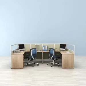 New Design Durable Aluminum Modern Rectangle Modular Partition 2 Person Office Workstations