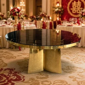 New Design Gold Stainless Steel Wedding Furniture Table