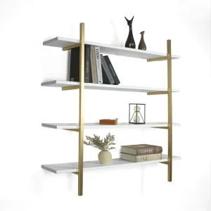 New Design Metal Floating Shelf Modern Simple Bookshelves Wood Bookcase Multiple Colors Wall Mount Shelf for Home Office