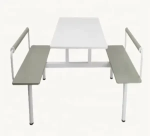 New Design Modern Durable 4 Person Fast Food Restaurant Set Dining Table Chair with Steel Frame Wood Top Commercial Use