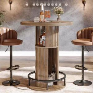 New Design Modern High Bistro Bar Table High Round Wine Cabinet Bar Table for Kitchen Home Bar