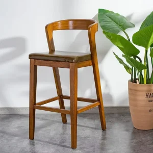 New Design Modern High Quality Leather Wooden Bar Stools bar Furniture for Bar and Restaurants