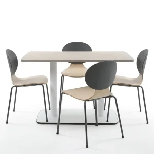 New Design Modern Light Luxury Metal Restaurant Dining Table and Chair Set for Hotel and School Use