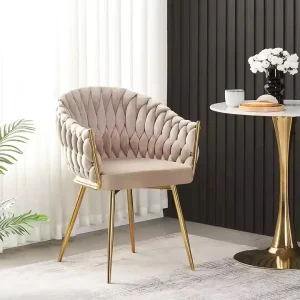 New Design Modern Metal Gold Restaurant Armchairs Velvet Dining Chairs Soft Outdoor