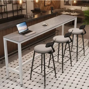 New Design Modern Retro Durable bar Stool Wooden Metal Leg Furniture Restaurant bar Table
