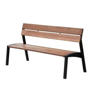 New Design Outdoor Wpc Bench Seat Park Benches Outdoor Metal Chair with Armrests for Commercial Mall