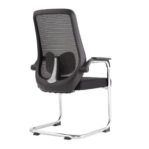 New Design Steel Frame Office Chair Without Wheel Mesh Fabric Sled Stationary for Meeting Reception Visitor Guest Events Waiting