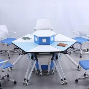 New Design Training Room Tables and Chairs Modern Office Folding Training Table Desk With Wheels