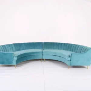New Design Wedding Furniture Luxury Symmetry Velvet Sectional Event Sofa U Shape Fabric Sofas
