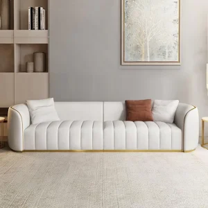 New Design White Synthetic Leather 3 Seater Modern Living Room Office Sofa Set Luxury Sofas Furniture
