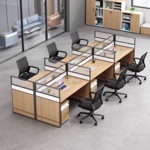 New Durable Adjustable Simple Modern Office Desk with Partition Workstation for 4 Cubicle for Staff