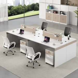 New Durable Wood Office Staff Desk Simple Modern Screen Station File Drawer Partition Employee Computer Desk