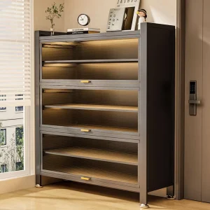 New Dustproof Closed Stackable Steel Shoe Cabinet Modern Multipurpose Storage Cabinet for Dining Home Furniture