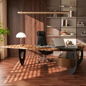 New High-End Modern Simple Office Desk Luxury High-light Computer Desk for Young Boss Famous