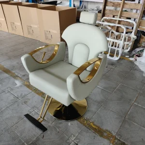 New High End Reclining Beauty Salon Barber Chair with 360 Degree Rotation and Height Adjustable Features