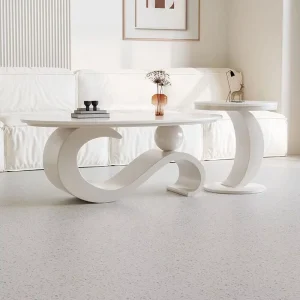New Living Room Sofa Coffee Table Set Sintered Stone Light Luxury High-End Minimalist Modern Italian Cream Home Furniture