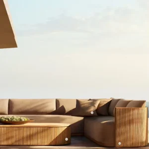 New Luxury Summer Hotel Outdoor Garden Furniture Patio Furniture Teak Customizable Sectional Sofa Set