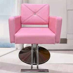 New Minimalist Modern Metal Barbershop Chair Swivel Height adjustable with Chrome plated Iron Base Available in Multiple Colors