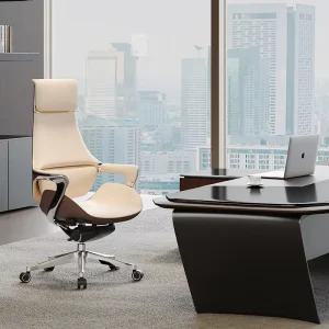 New Model Adjust Headrest CEO Boss Ergonomic High Back Genuine Leather Executive Office Chair for Management Department