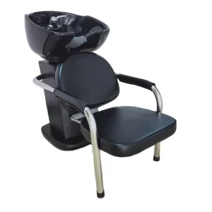 New Model Simple and Foldable Hair Washing Custom Ceramic Basin Semi Reclining Head Therapy Barber Shop Shampoo Bed