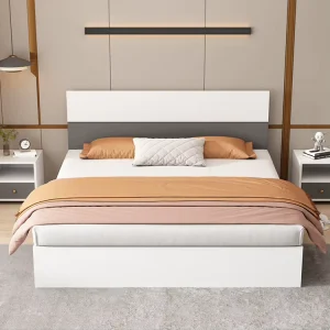 New Models Modern Solid Wood Beds Bedroom Set Furniture Wooden Box Bed Design Wooden Frame Double Bed Customization