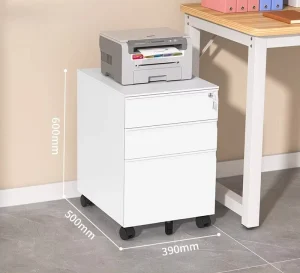 New Modern 3 Drawers Rolling Metal File Cabinet Mobile Lockable Steel Silent Office School Hotel Hospital Home Storage Furniture